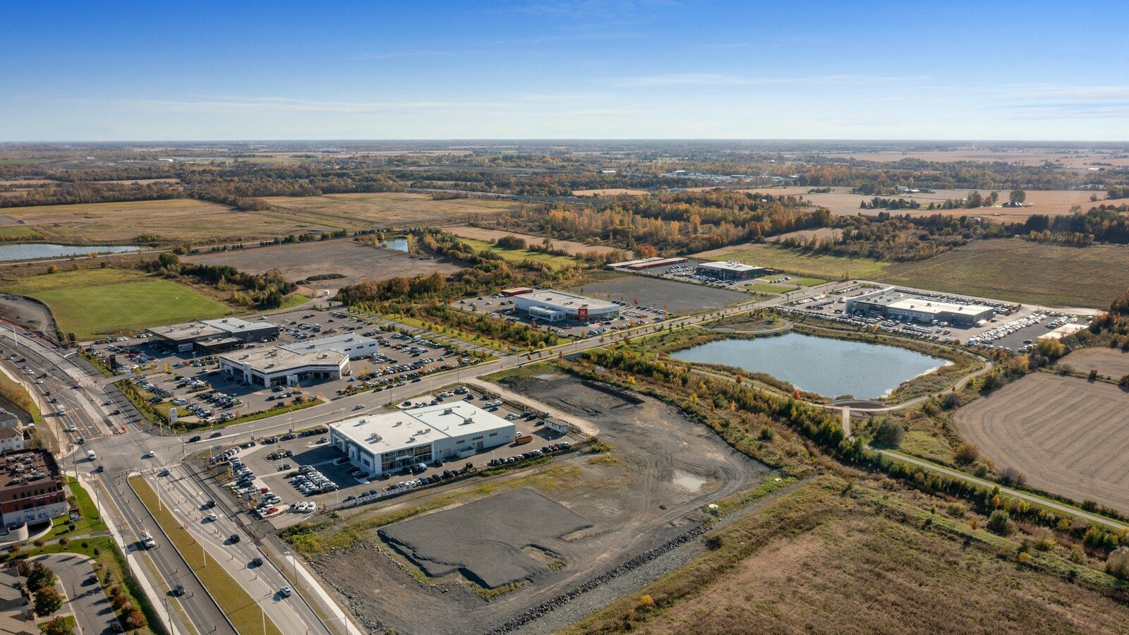a large area with buildings and roads